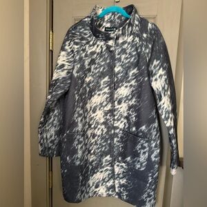 Cowhide pattern long blazer/coat